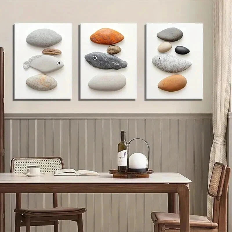 3pcs Design Minimalist Coastal Ocean Perfect Wall Art Set Canvas Framed 40x60cm - High Quality Print 100% Australian Made Wall Canvas Ready to Hang