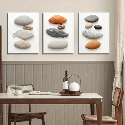 3pcs Design Minimalist Coastal Ocean Perfect Wall Art Set Canvas Framed 40x60cm - High Quality Print 100% Australian Made Wall Canvas Ready to Hang