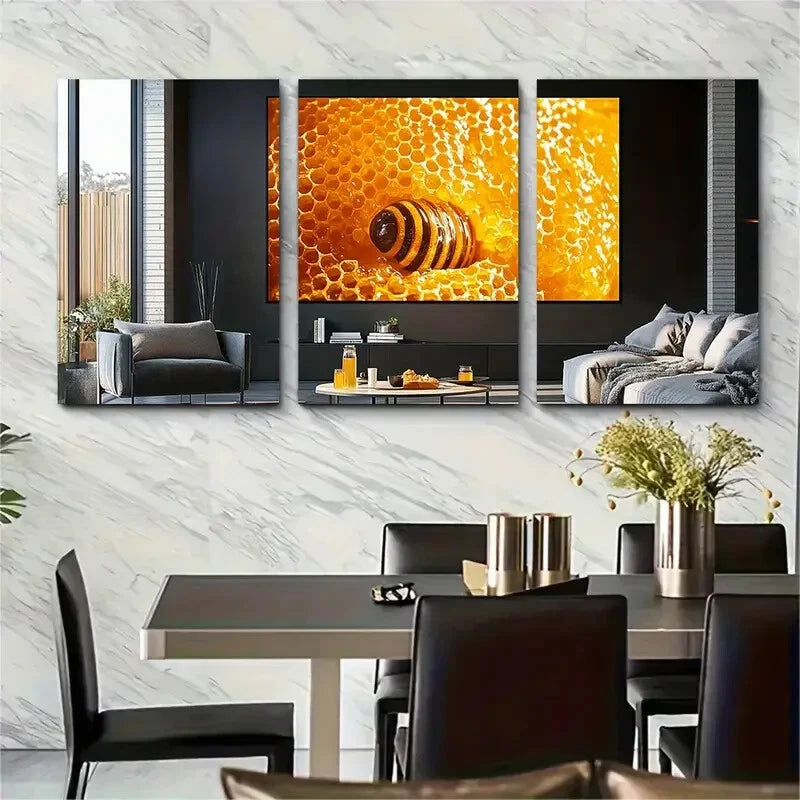 3pcs Honey Poster Dessert Poster Food Poster Metal Print Ready to Hang Art