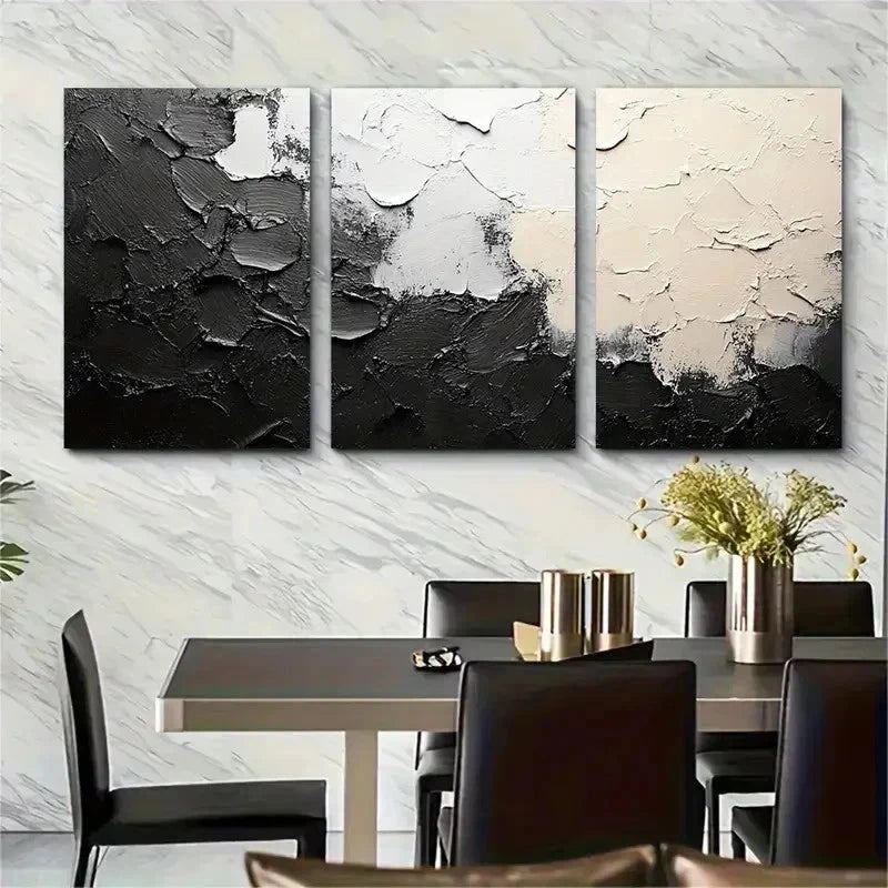 3pcs Shades Of Grey Minimalist Perfect Wall Art Set Canvas Framed 50x70cm - High Quality Print 100% Australian Made Wall Canvas Ready to Hang