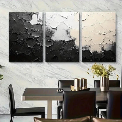 3pcs Shades Of Grey Minimalist Perfect Wall Art Set Canvas Framed 50x70cm - High Quality Print 100% Australian Made Wall Canvas Ready to Hang