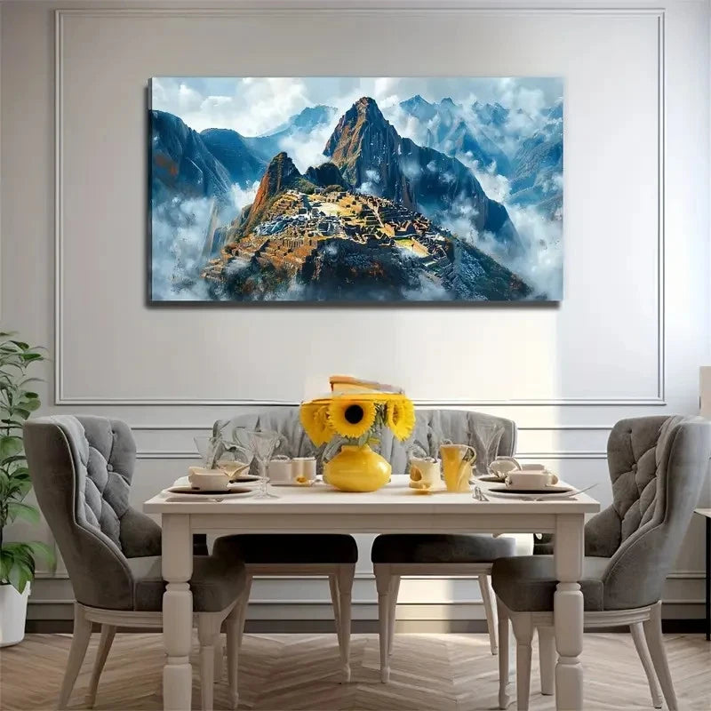 Modern Minimalist Mountain Ruin Wall Art Canvas Office Home Room Framed 120x60cm