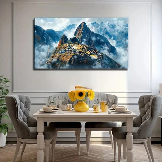 Modern Minimalist Mountain Ruin Wall Art Canvas Office Home Room Framed 120x60cm