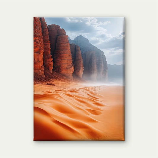 Vibrant Red Sand & Rock Formations 60x90cm Metal Print Ready to Hang
