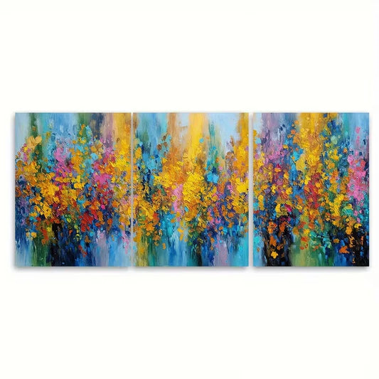 3pcs Abstract Wall Art Original Abstract Metal Print Ready to Hang Art