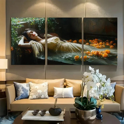 3pcs Lady of Shalott John William Waterhouse Metal Print Ready to Hang Art