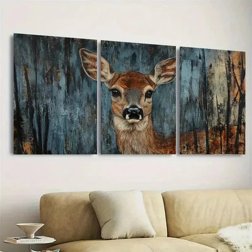3pcs Urban Deer Wall Art Set Canvas Unframed - High Quality Print 100% Australian Made Wall Canvas