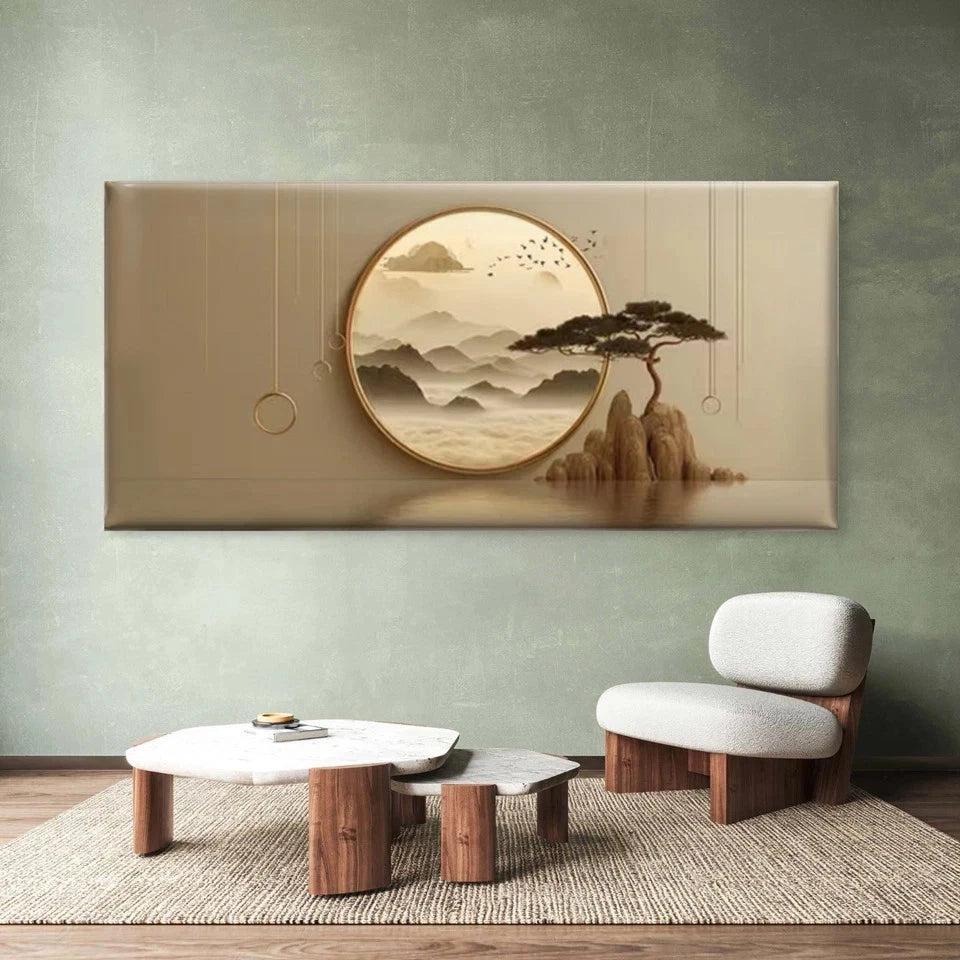 Minimalist Natural Landscape Wall Art Canvas Office Home Room Framed 120x60cm
