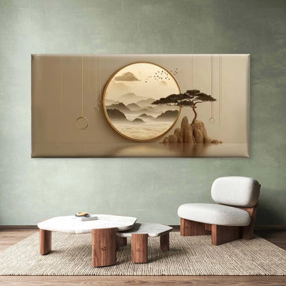 Minimalist Natural Landscape Wall Art Canvas Office Home Room Framed 120x60cm