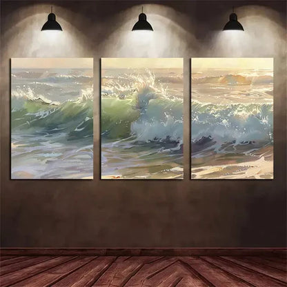 3pcs Oil Painting Under The Sunshine Canvas Framed 60x90cm - High Quality Print 100% Australian Made Wall Canvas Ready to Hang