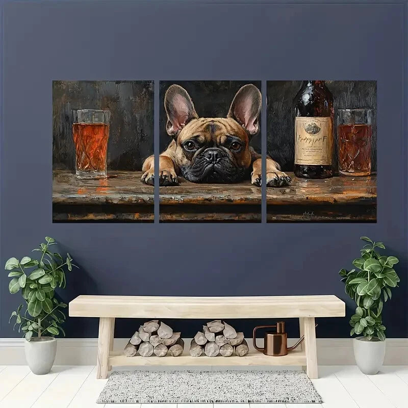 3pcs Happy Hour Fine Art Print Giclee Lisa F Art Metal Print Ready to Hang Art