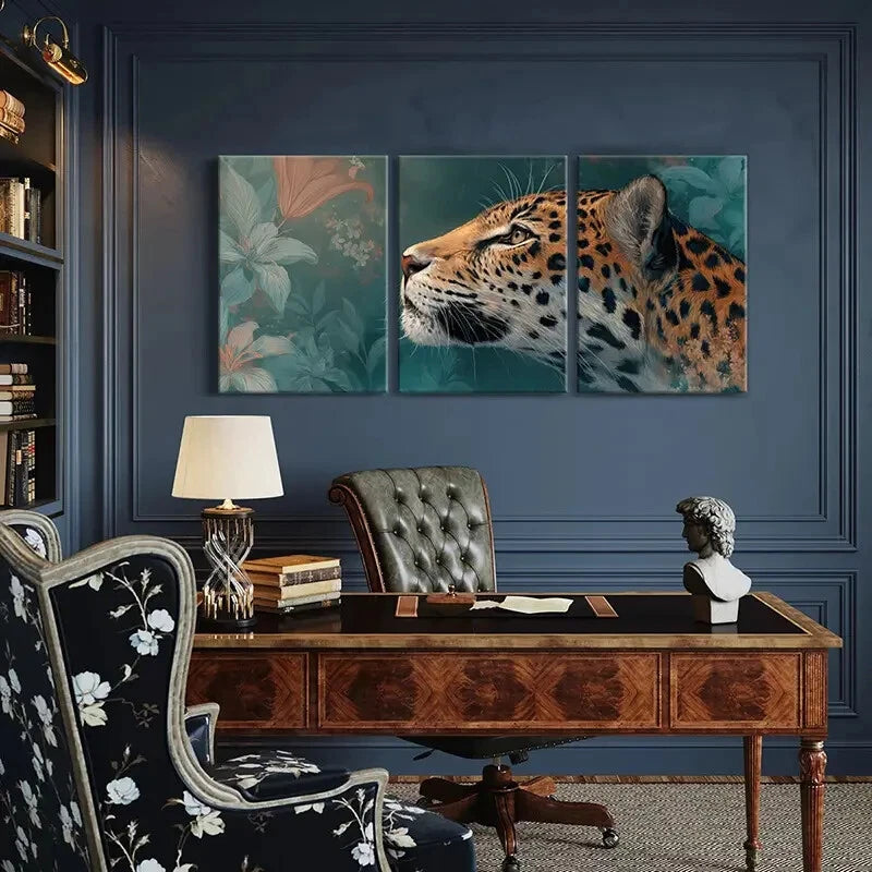 3pcs Floral Surroundings Artistic Illustration Metal Print Ready to Hang Art