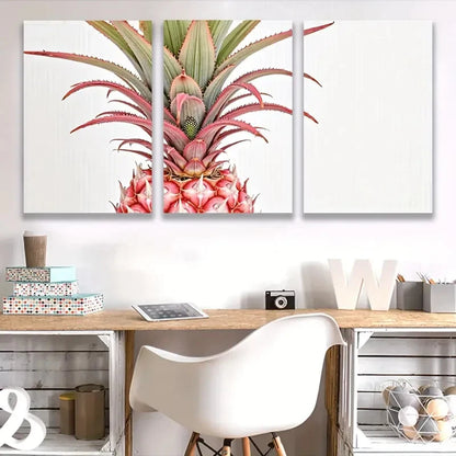 3pcs Vibrant Pineapple Triptych R Wall Art Set Canvas Framed 60x90cm - High Quality Print 100% Australian Made Wall Canvas Ready to Hang