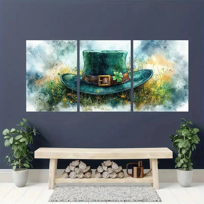 3pcs St, Patricks Day Watercolor Print Metal Print Ready to Hang Art