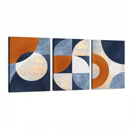 3pcs Modern Abstract Geometric Art Canvas Framed 60x90cm - High Quality Print 100% Australian Made Wall Canvas Ready to Hang