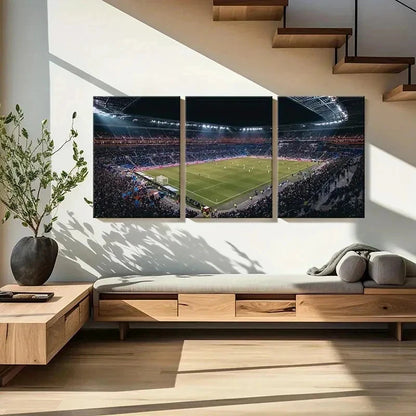3pcs Football Stadium Sports Competition Wall Art Set Canvas Framed 40x60cm - High Quality Print 100% Australian Made Wall Canvas Ready to Hang