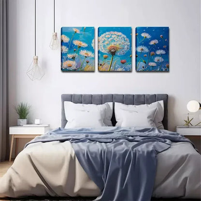 3pcs A Dandelion A World Wall Art Canvas Unframed - High Quality Print 100% Australian Made Wall Canvas