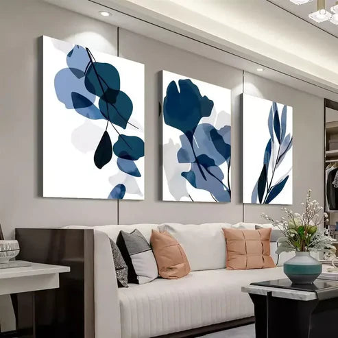 3pcs Abstract Floral Prints for Modern Canvas Framed 60x90cm - High Quality Print 100% Australian Made Wall Canvas Ready to Hang