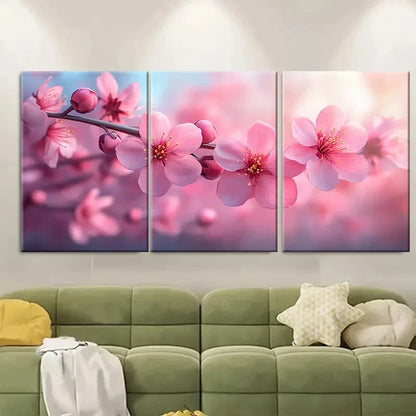 3pcs Blooming Blossom Art ER Wall Art Set Canvas Framed 60x90cm - High Quality Print 100% Australian Made Wall Canvas Ready to Hang