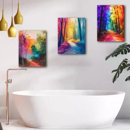 3pcs Abstract Forest Path Canvas Framed 40x60cm - High Quality Print 100% Australian Made Wall Canvas Ready to Hang