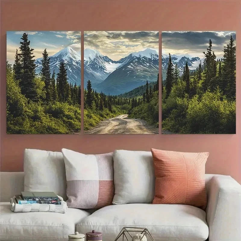 3pcs Gates of the Arctic National Park Alaska Wall Art Set Canvas Framed 60x90cm - High Quality Print 100% Australian Made Wall Canvas Ready to Hang