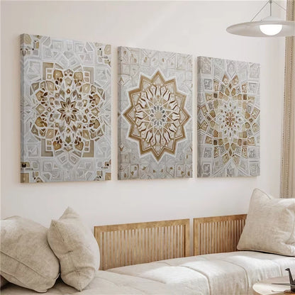 3pcs Arabic Script Decor Paintings Wall Art Set Canvas Framed 60x90cm - High Quality Print 100% Australian Made Wall Canvas Ready to Hang
