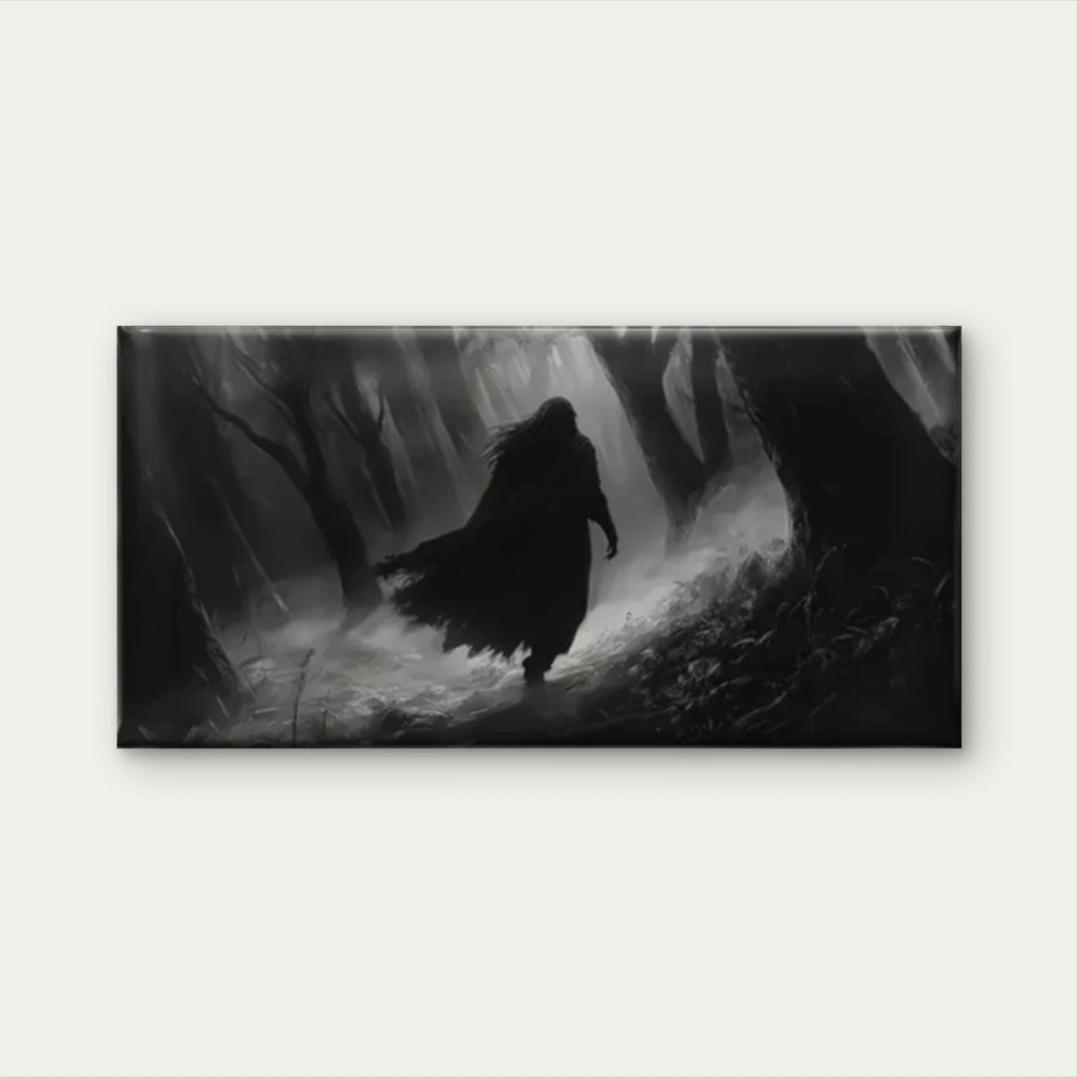 Man Walked Dark Shadow Wall Art Canvas Office Home Room Framed 120x60cm
