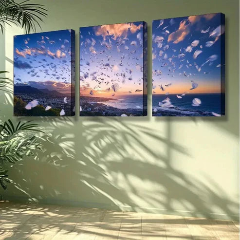 3pcs Sunset in Cape Town Wall Art Set Canvas Unframed - High Quality Print 100% Australian Made Wall Canvas