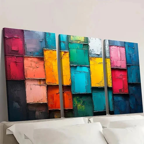3pcs Abstract Color Block DG Wall Art Set Canvas Unframed - High Quality Print 100% Australian Made Wall Canvas