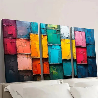 3pcs Abstract Color Block DG Wall Art Set Canvas Unframed - High Quality Print 100% Australian Made Wall Canvas