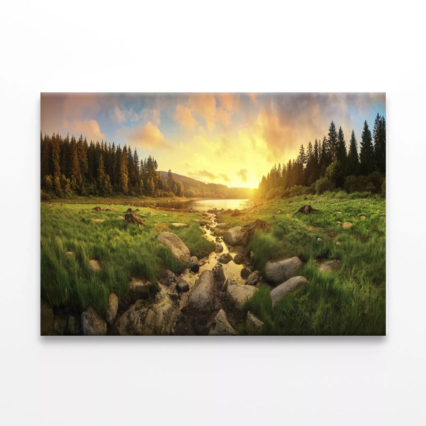 Colorful Clouds, Trees, Grassland   Wall Art Decor 100% Australian Made