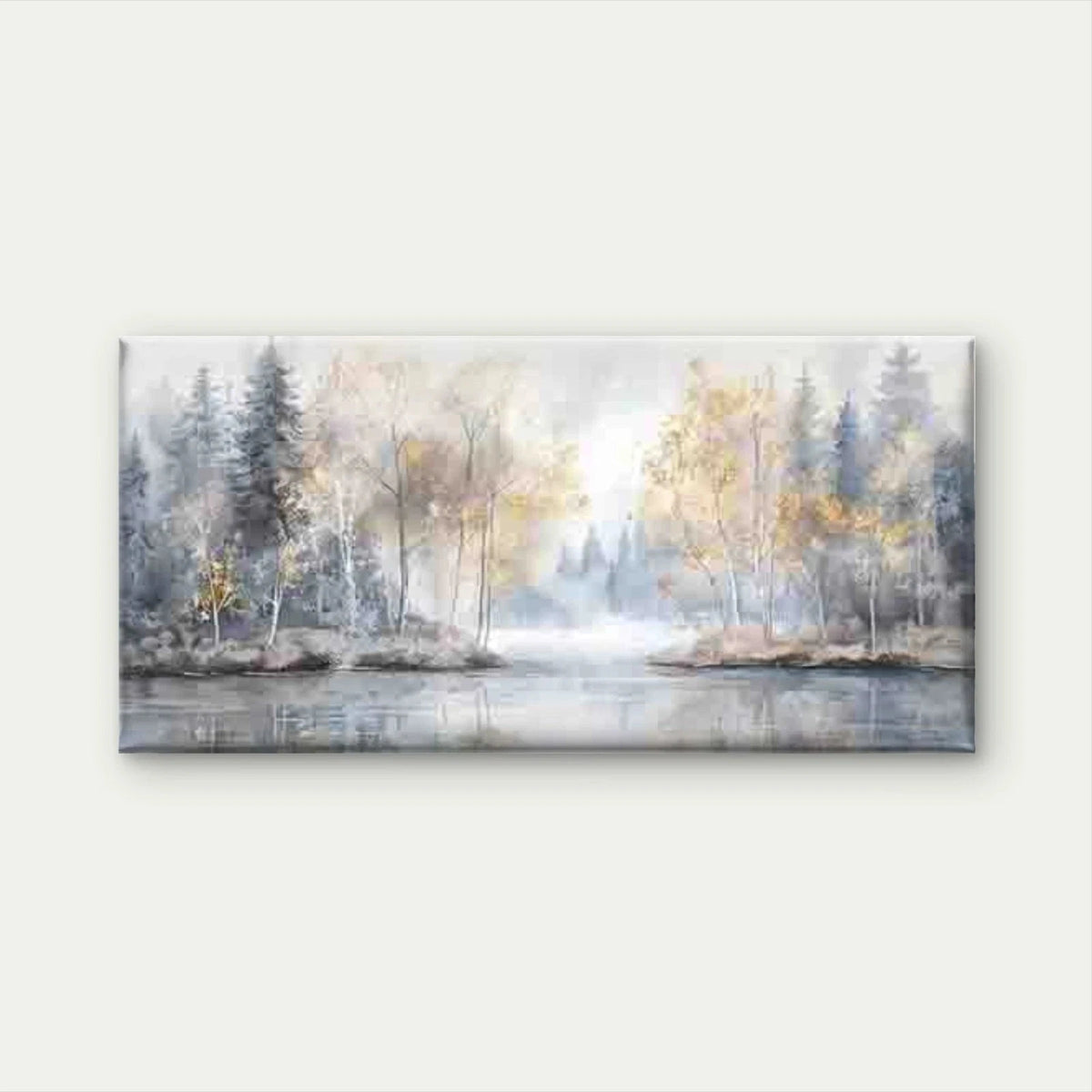 Abstract Forest River Wall Art Canvas Office Home Room Framed 120x60cm