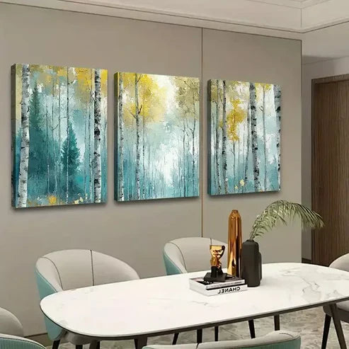 3pcs Forest Abstract Wall Art Set Canvas Unframed - High Quality Print 100% Australian Made Wall Canvas