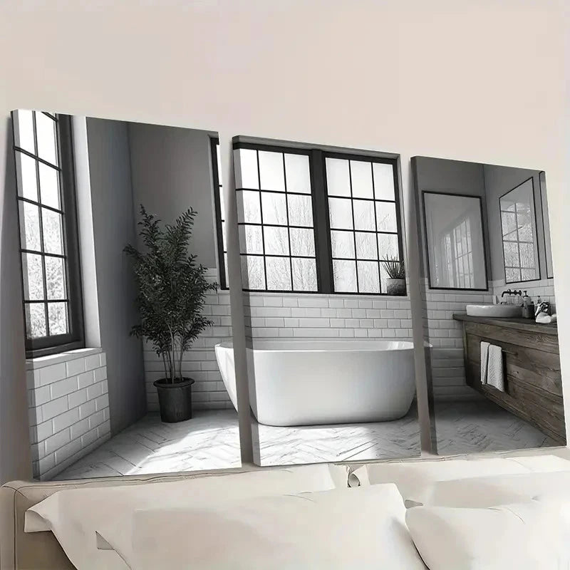 3pcs Bathroom Decor And Accessories I Wall Art Set Canvas Framed 60x90cm - High Quality Print 100% Australian Made Wall Canvas Ready to Hang