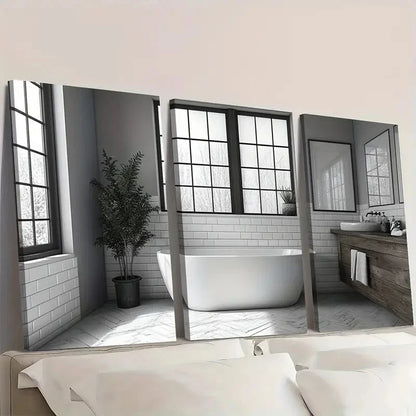 3pcs Bathroom Decor And Accessories I Wall Art Set Canvas Framed 60x90cm - High Quality Print 100% Australian Made Wall Canvas Ready to Hang