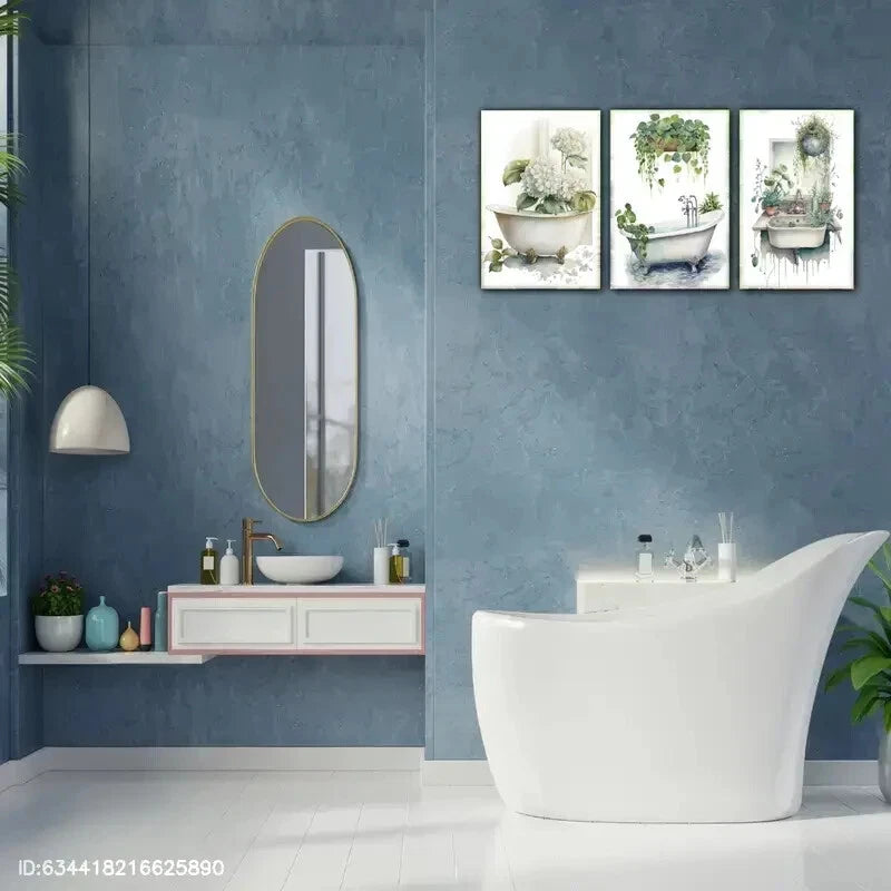 3pcs Living Visual Language Hydrangea Floral Art Metal Print Ready to Hang Art