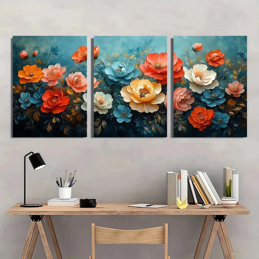 3pcs Green Painting Replica Botanical Metal Print Ready to Hang Art