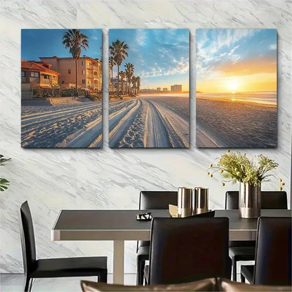 3pcs Coronado Beach Coastal Beach House Metal Print Ready to Hang Art