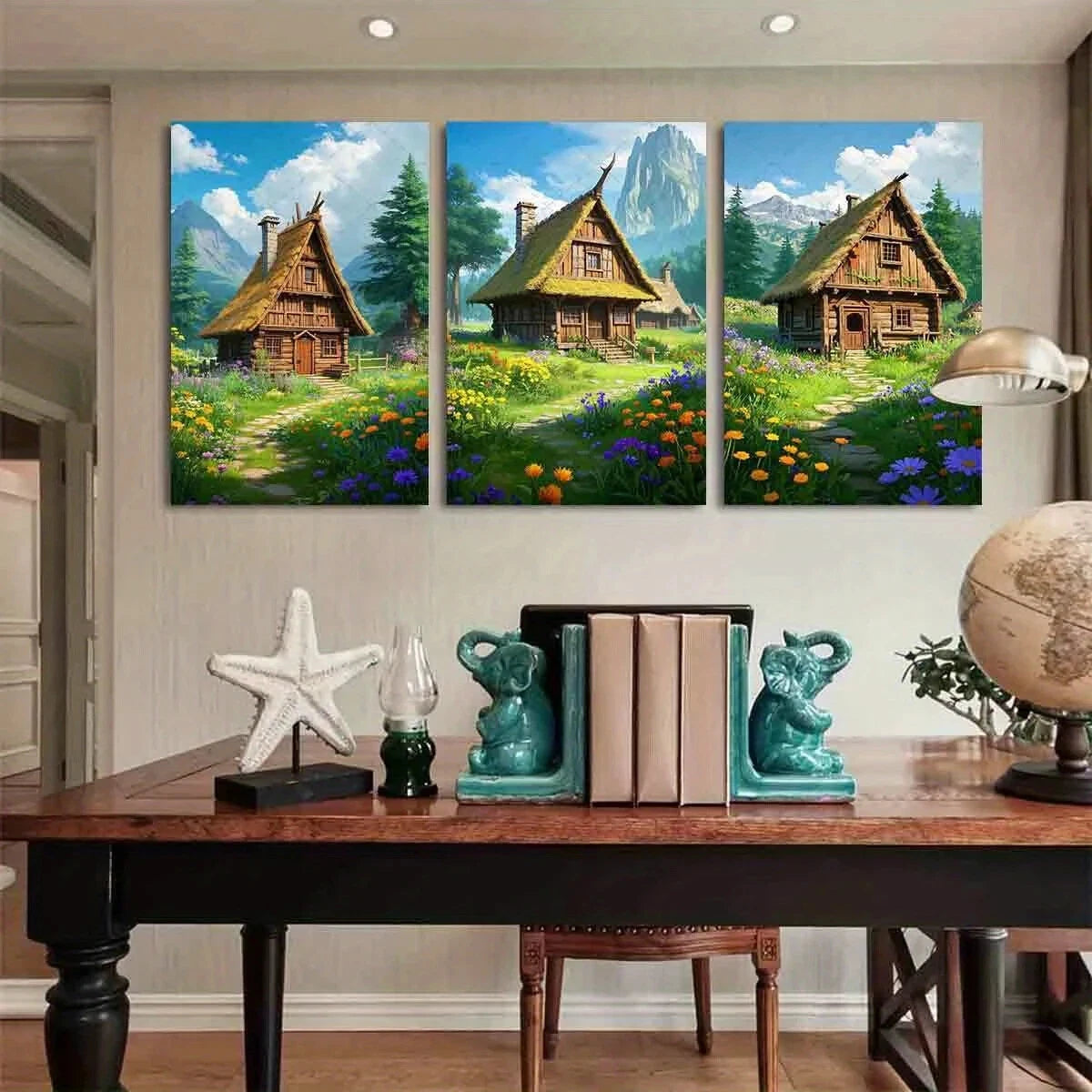 3pcs Vibrant Wildflowers & Lush Greenery Metal Print Ready to Hang Art