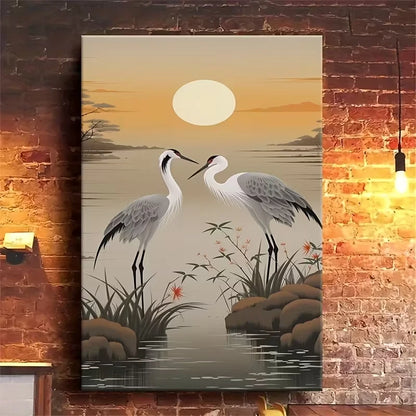 Crane Serenade 60x90cm Metal Print Ready to Hang