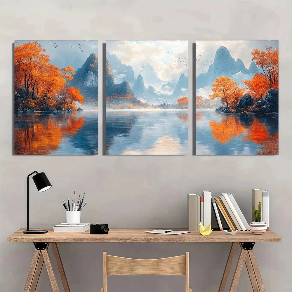 3pcs Guilin China Travel Painting Metal Print Ready to Hang Art