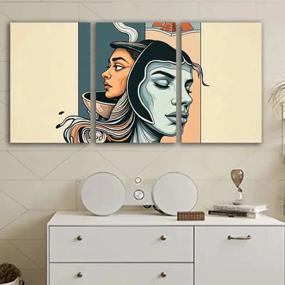 3pcs Few People Standing Wall Art Set Canvas Framed 60x90cm - High Quality Print 100% Australian Made Wall Canvas Ready to Hang
