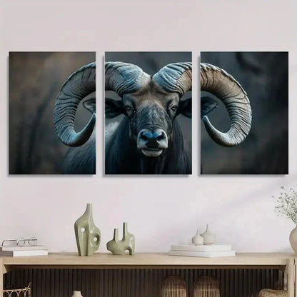 3pcs Rustic Wildlife Majestic Croissant Metal Print Ready to Hang Art
