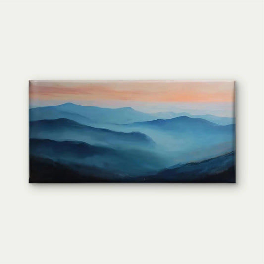 Blue Mountain Landscape Wall Art Canvas Office Home Room Framed 120x60cm