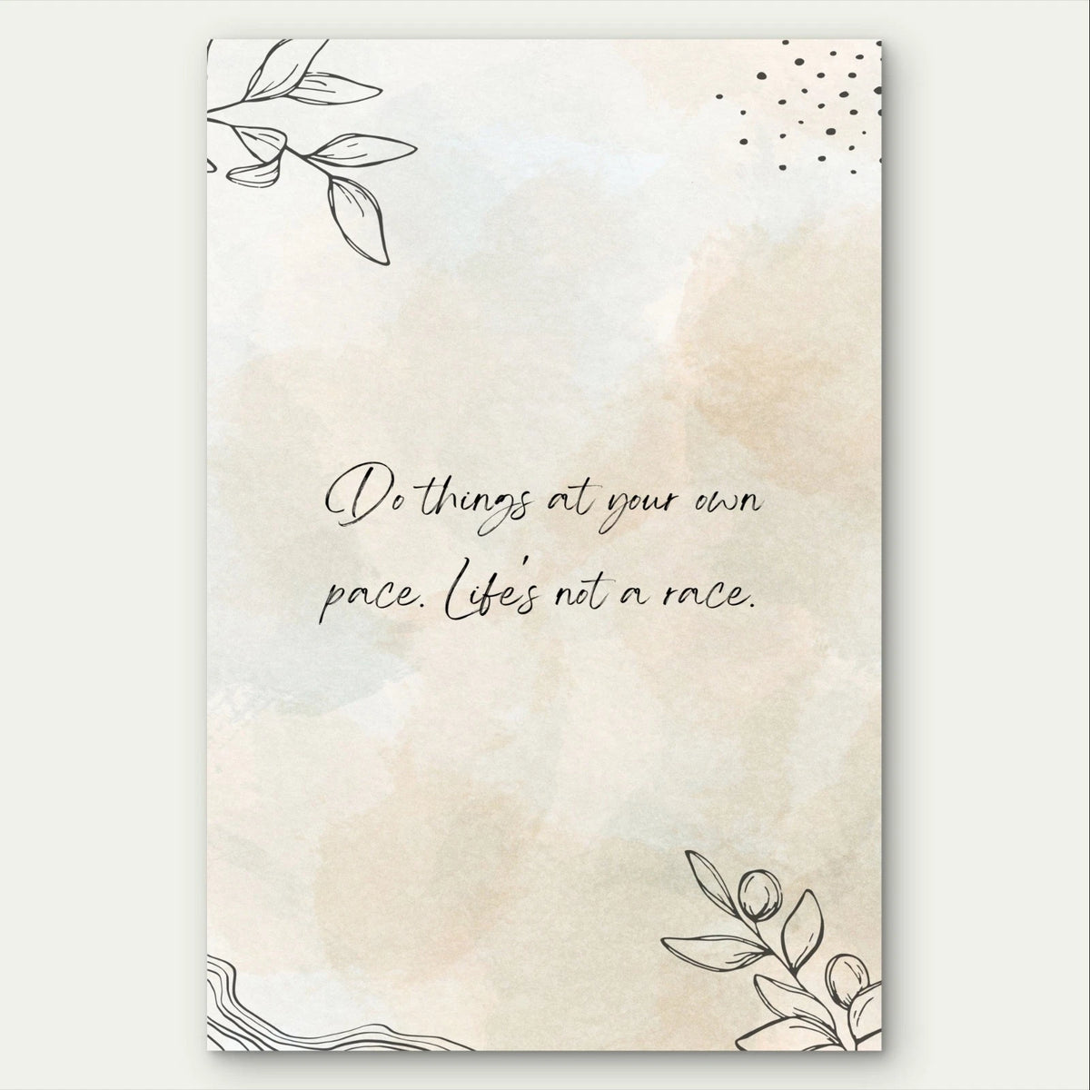 Minimalist Inspirational Quote Neutral Beige 40x60cm Metal Print Ready to Hang