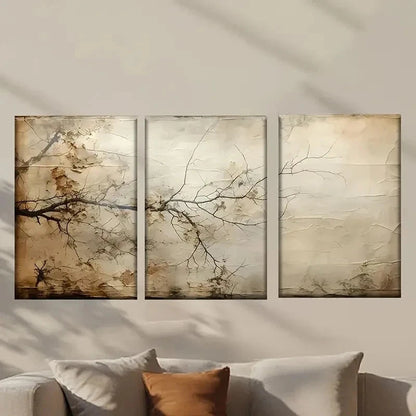 3pcs Tree Branch with No Leaves painting Wall Art Set Canvas Framed 40x60cm - High Quality Print 100% Australian Made Wall Canvas Ready to Hang