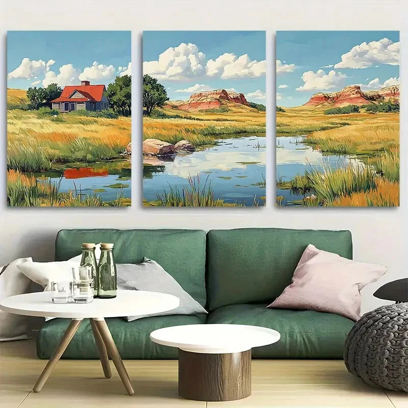 3pcs Theodore Roosevelt National Park Metal Print Ready to Hang Art