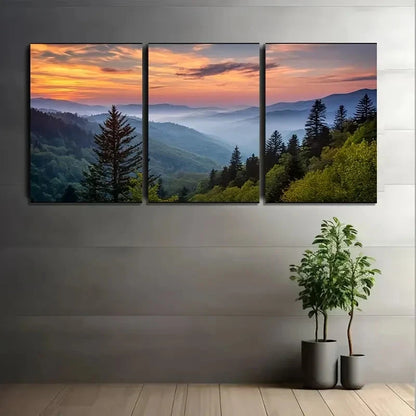 3pcs Vibrant Mountain View Nature Scenery Metal Print Ready to Hang Art