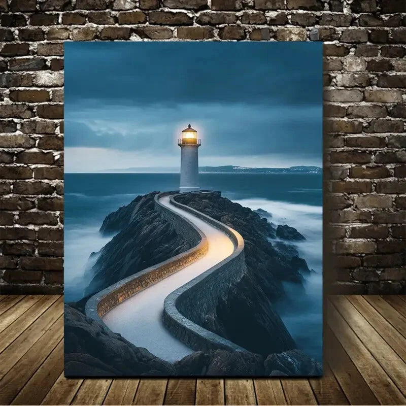 Beautiful Lighthouse Suitable Painting  40x60cm Metal Print Ready to Hang
