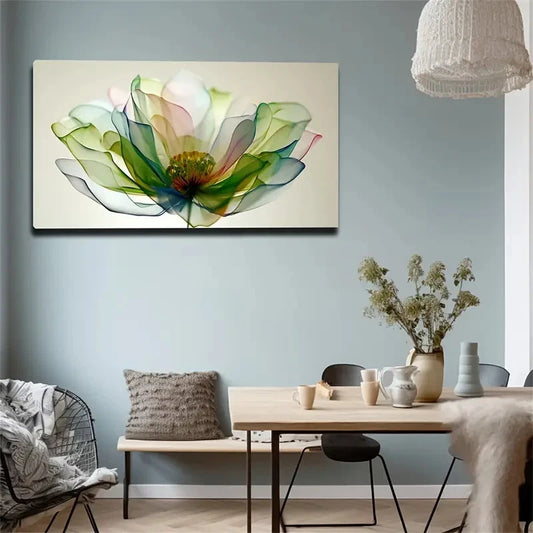 Modern Minimalist Green Floral Wall Art Canvas Office Home Room Framed 120x60cm